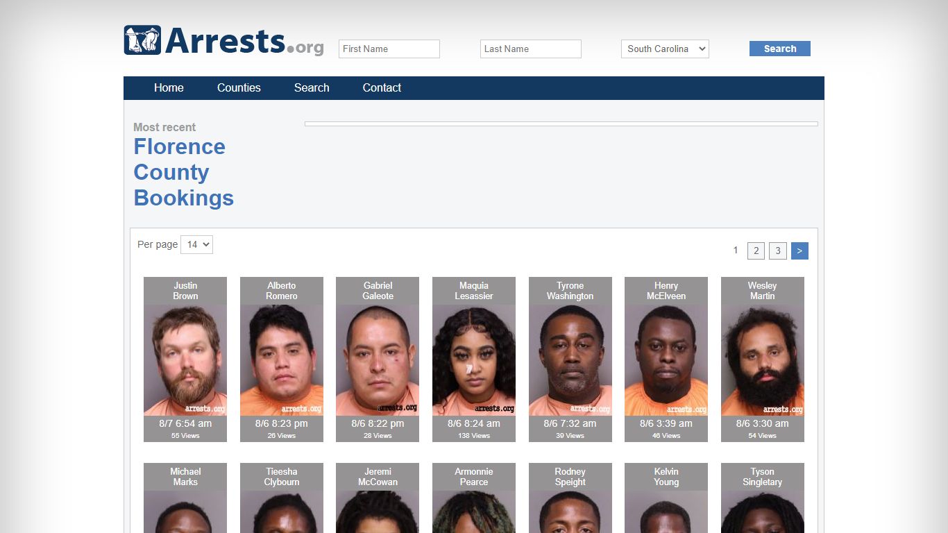 Florence County Arrests and Inmate Search